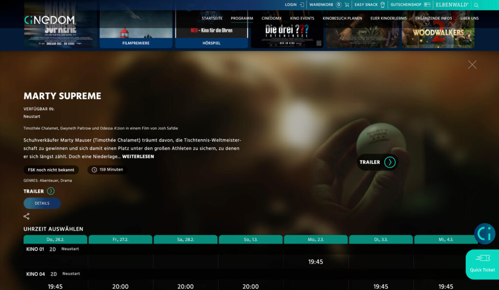 Filmansicht des Cinedom